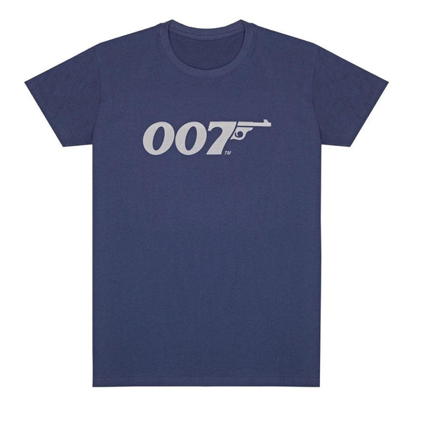 James Bond Denim Blue Retro 007 Logo T-Shirt (Outlet Item)