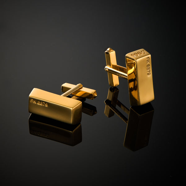 James Bond 18ct Gold Bullion Bar Cufflinks Goldfinger 007Store