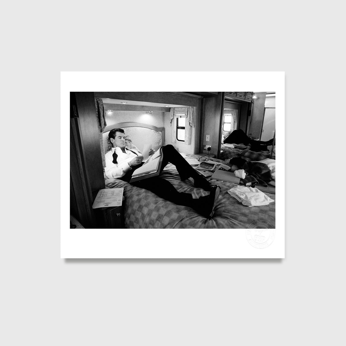 Pierce Brosnan Reading His Script (2002) Studio Stamped Print - By Greg Williams Photography