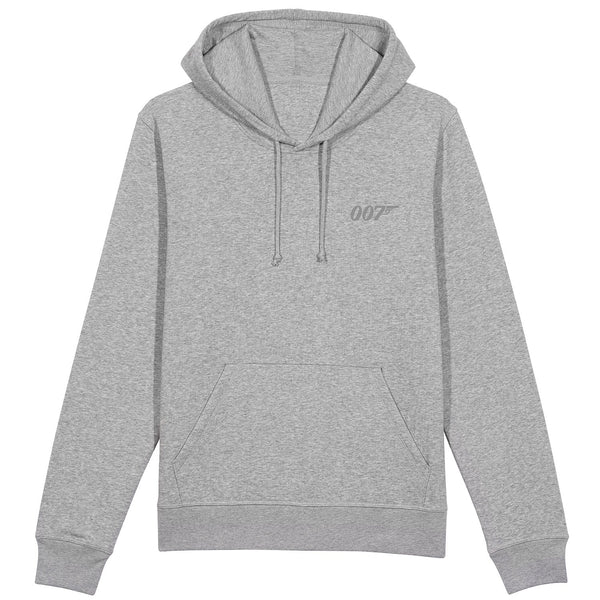 James Bond 007 Embroidered Grey Marl Hoodie | 007Store