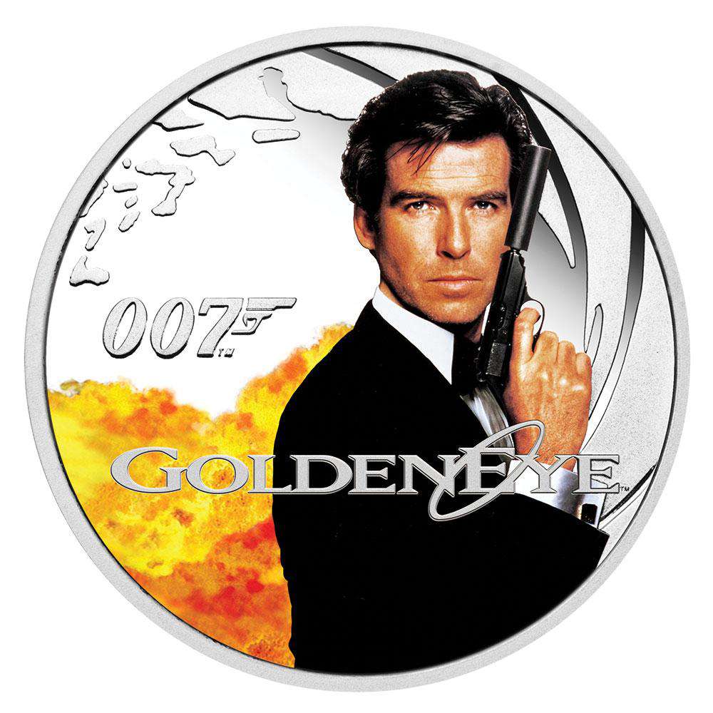 James Bond GoldenEye 1/2 oz Silver Proof Coin - By The Perth Mint Collectible Coins &amp; Currency PERTH MINT 