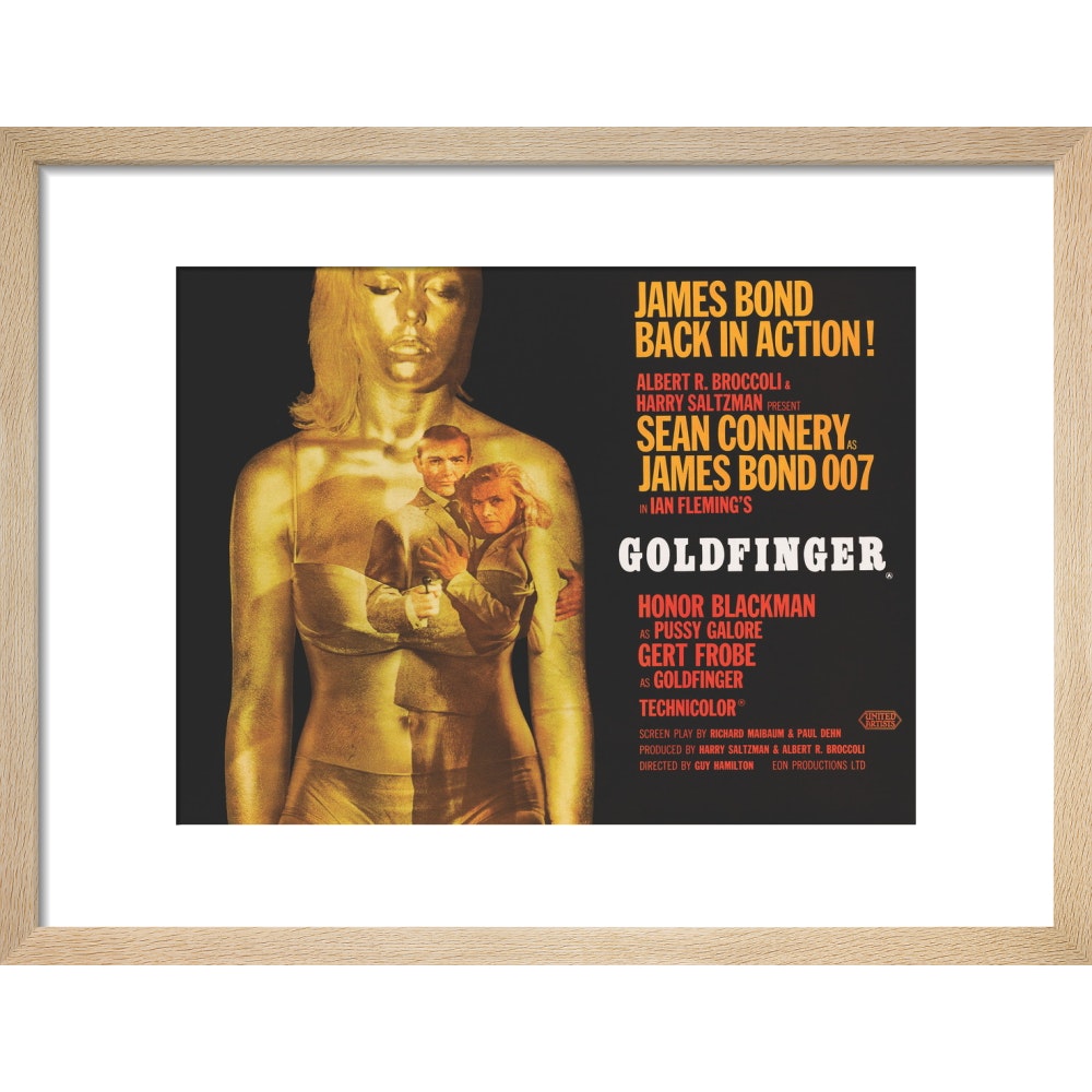 James Bond Goldfinger Framed Art Print - By King & McGaw 007Store