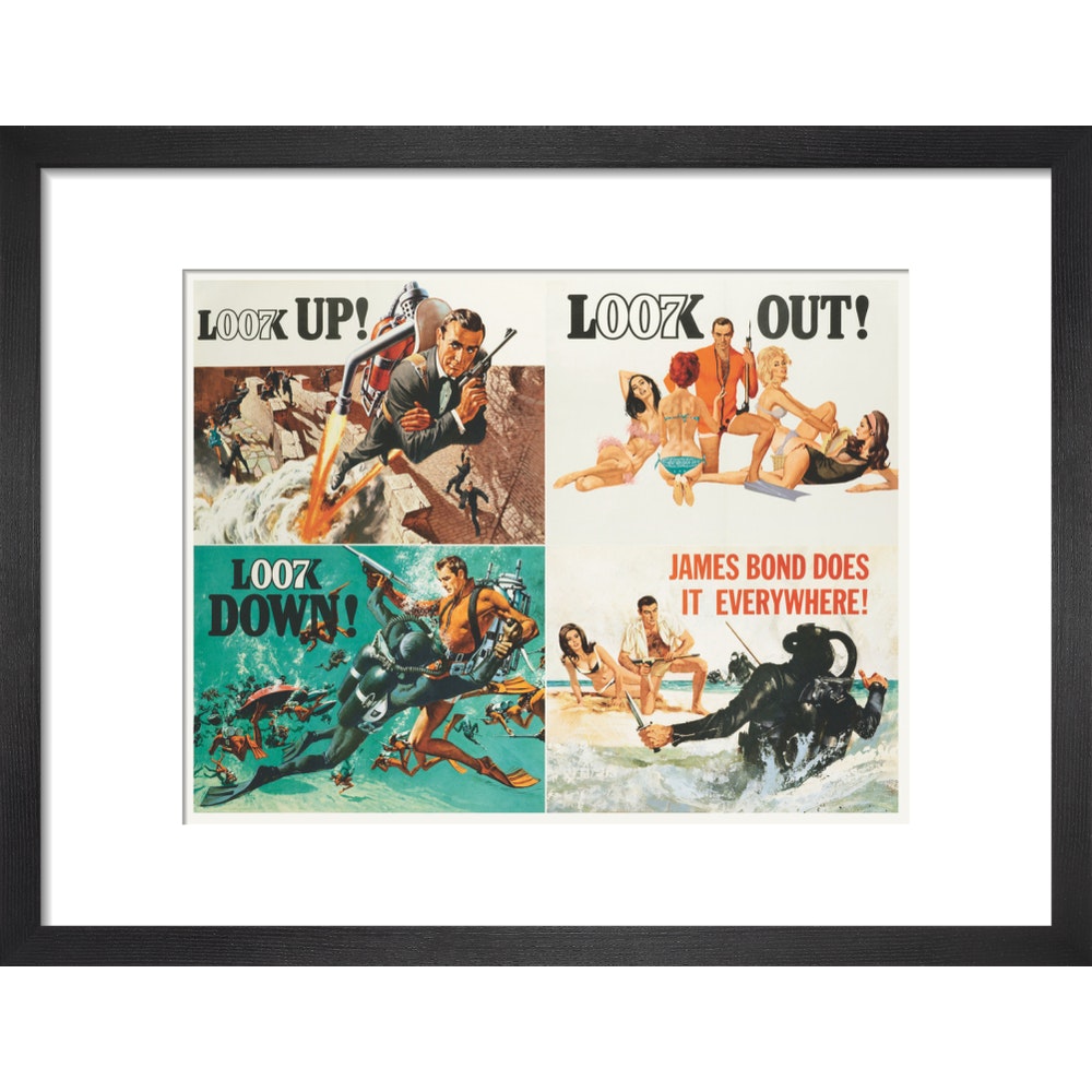 James Bond Thunderball, 4-teiliger gerahmter Kunstdruck – von King & McGaw