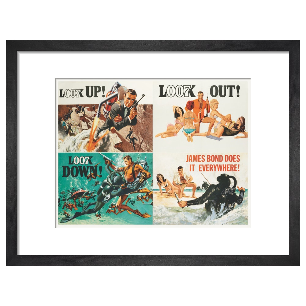 James Bond Thunderball, 4-teiliger gerahmter Kunstdruck – von King & McGaw