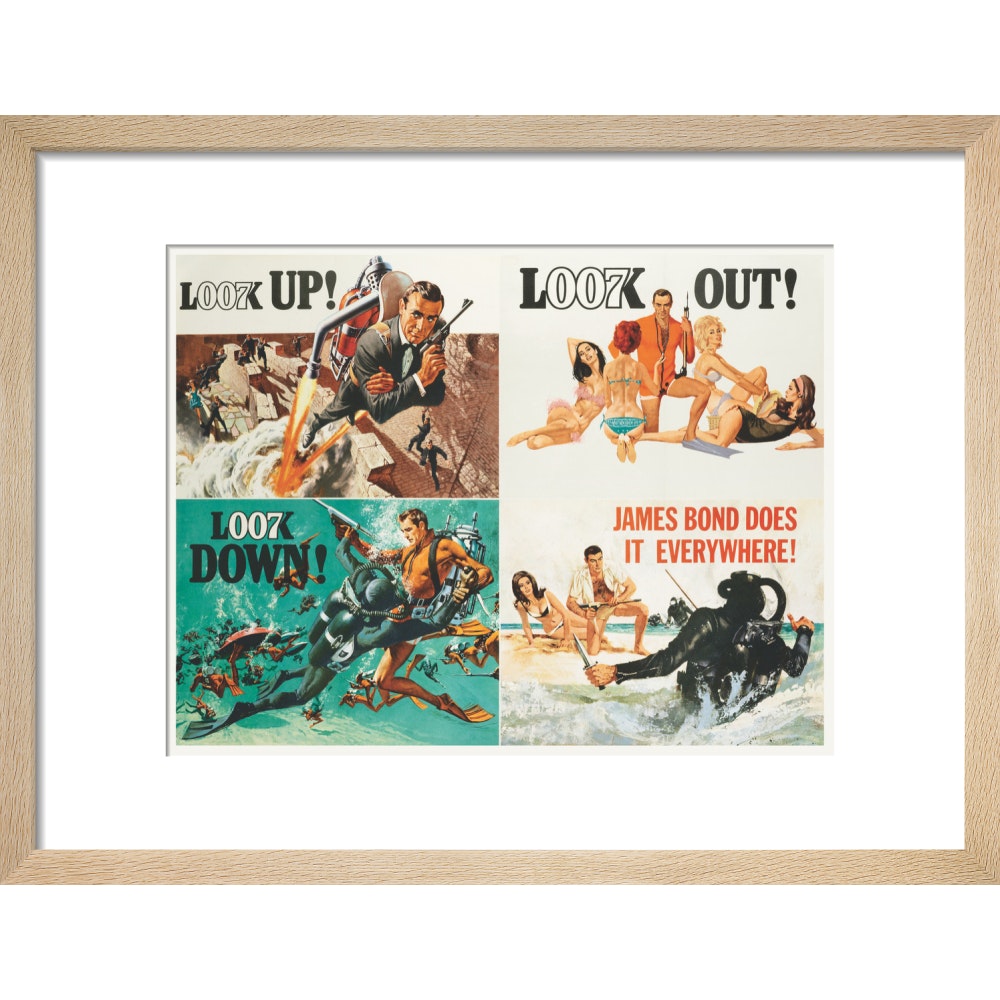 James Bond Thunderball, 4-teiliger gerahmter Kunstdruck – von King & McGaw