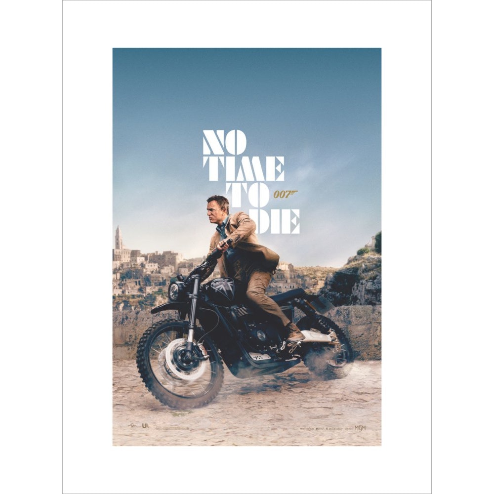 James Bond No Time To Die Bike Framed Art Print - By King & McGaw