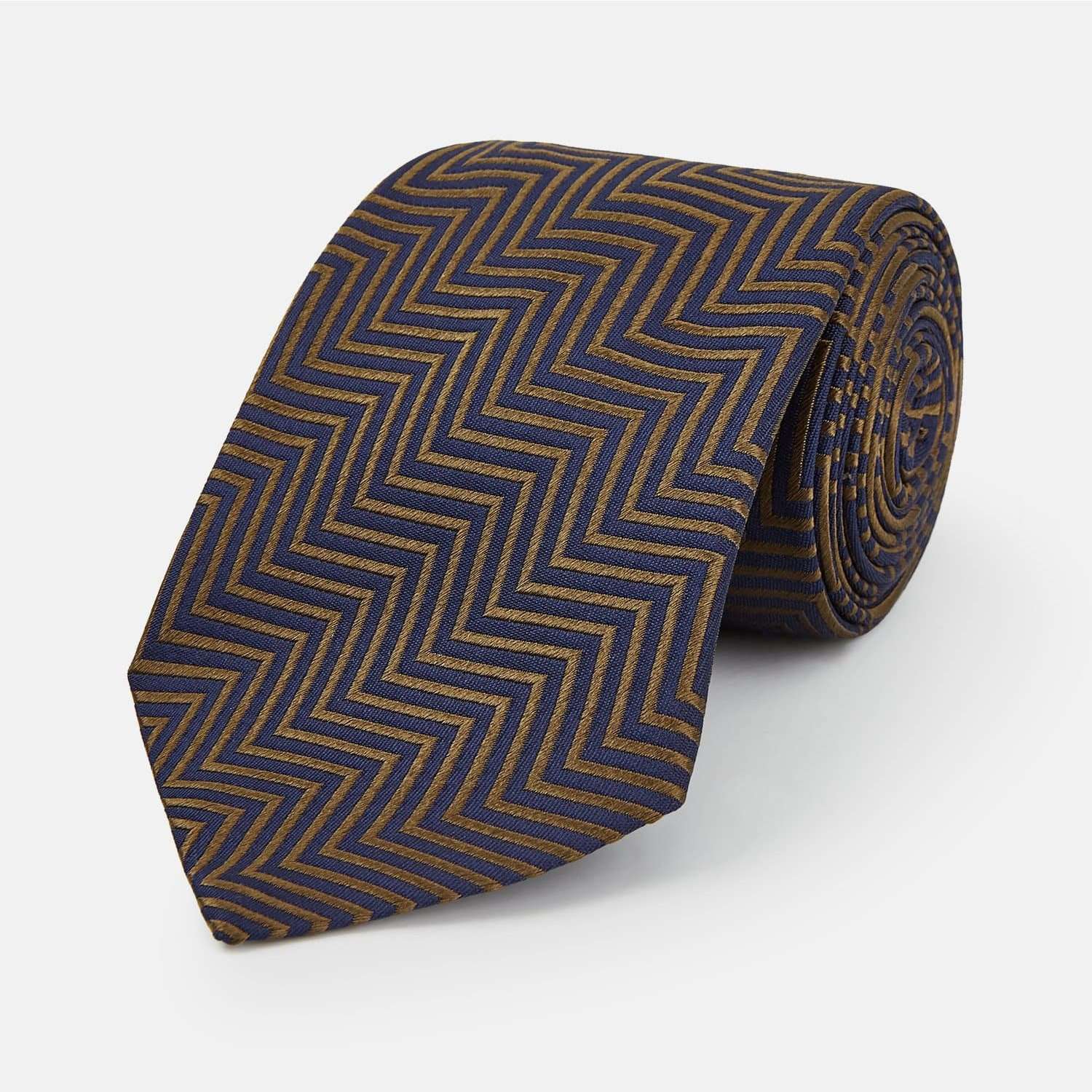 Zig Zag Silk Tie - The World Is Not Enough - By Turnbull & Asser TIE Turnbull & Asser 