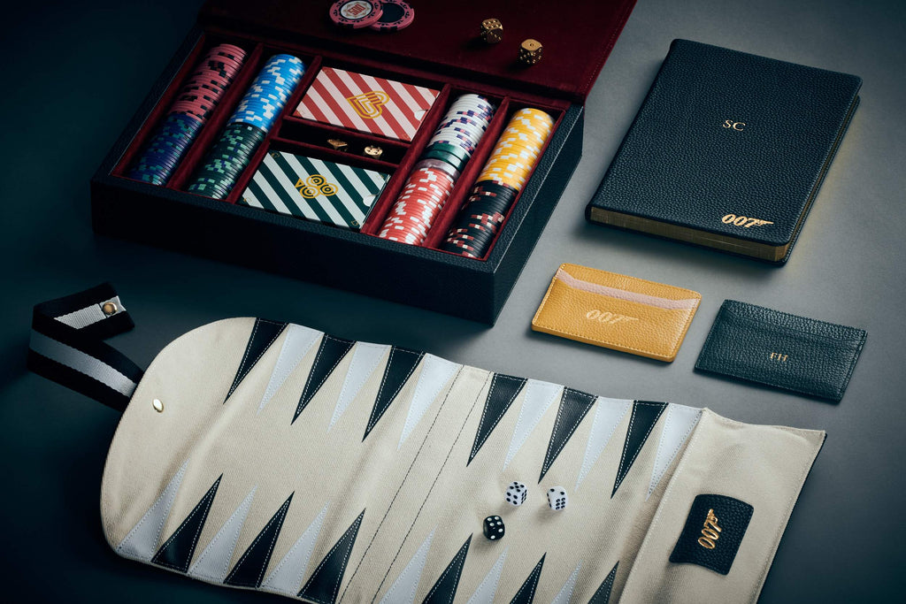 James Bond 007 Personalised Leather-covered Poker Set