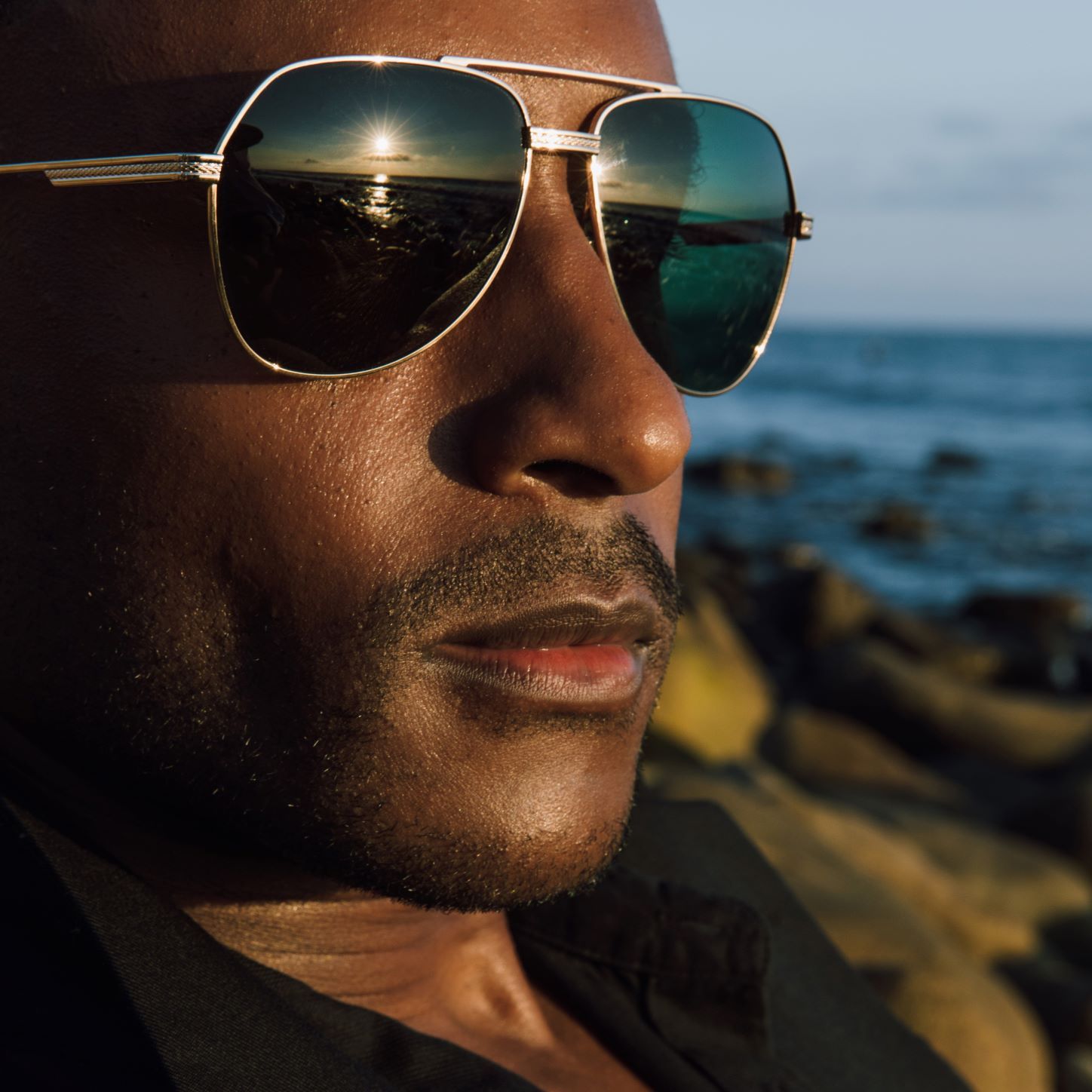 bond goggles James Bond Avtak Gold/Green Sunglasses By Barton Perreira