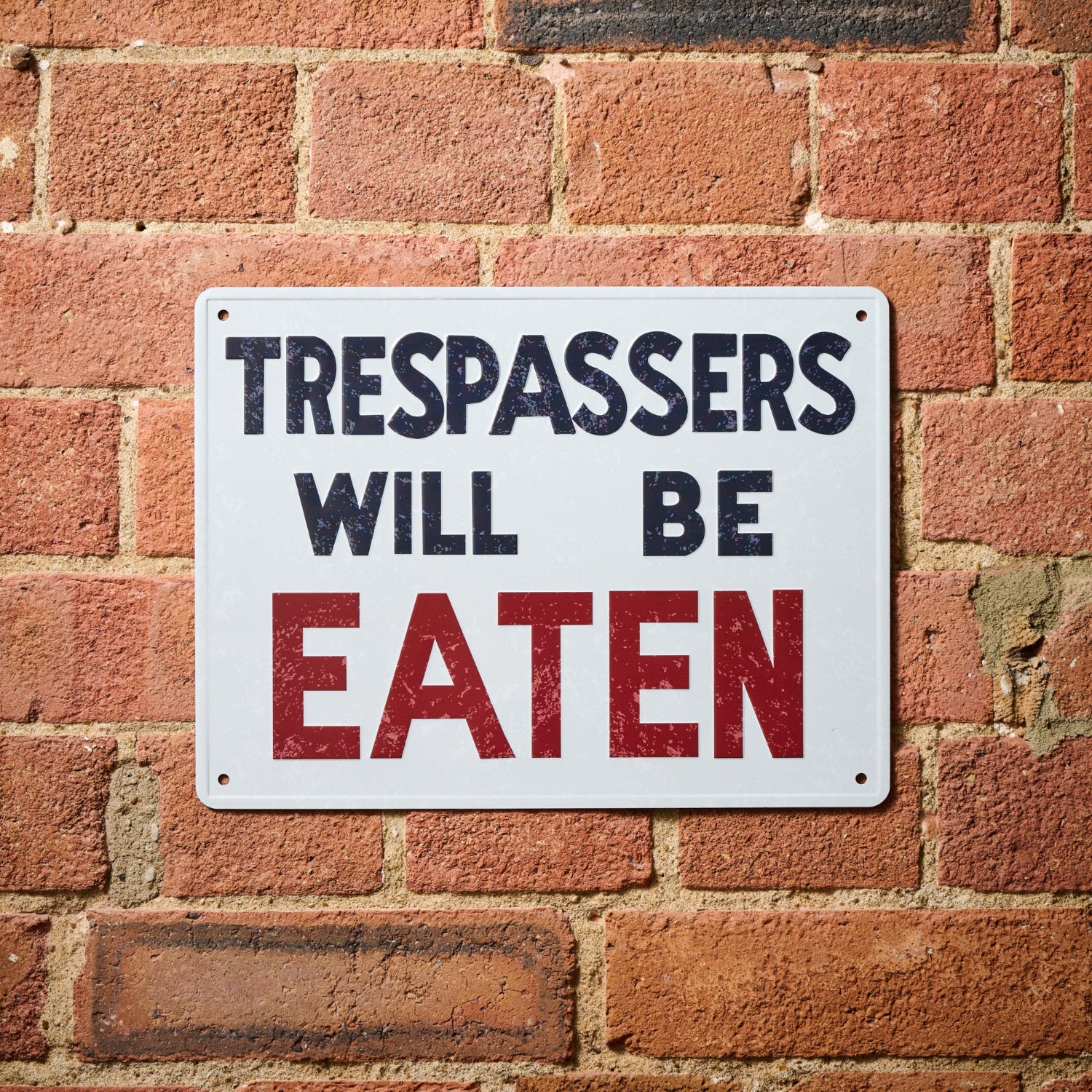 James Bond Trespassers Will Be Eaten Metal Sign - Live And Let Die Edition 007Store