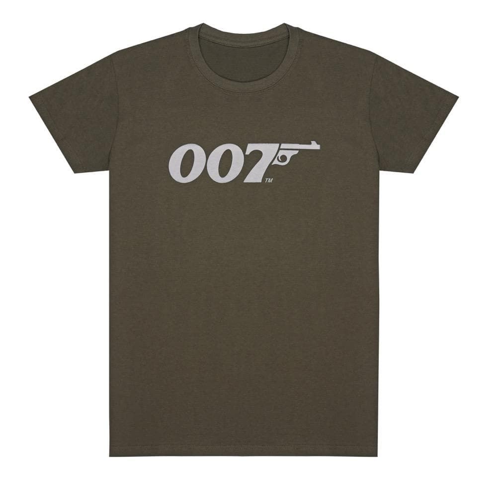 James Bond Khaki Green Retro 007 Logo T-Shirt (Outlet Item) 007Store