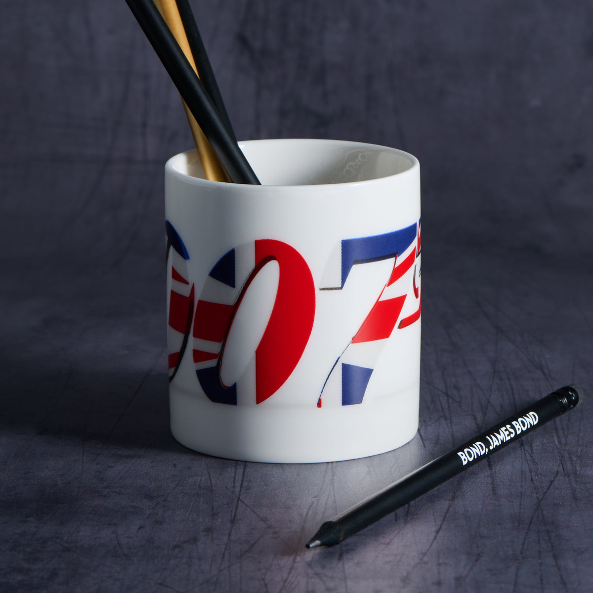 James Bond Union Jack 007 Fine Bone China Pen Pot