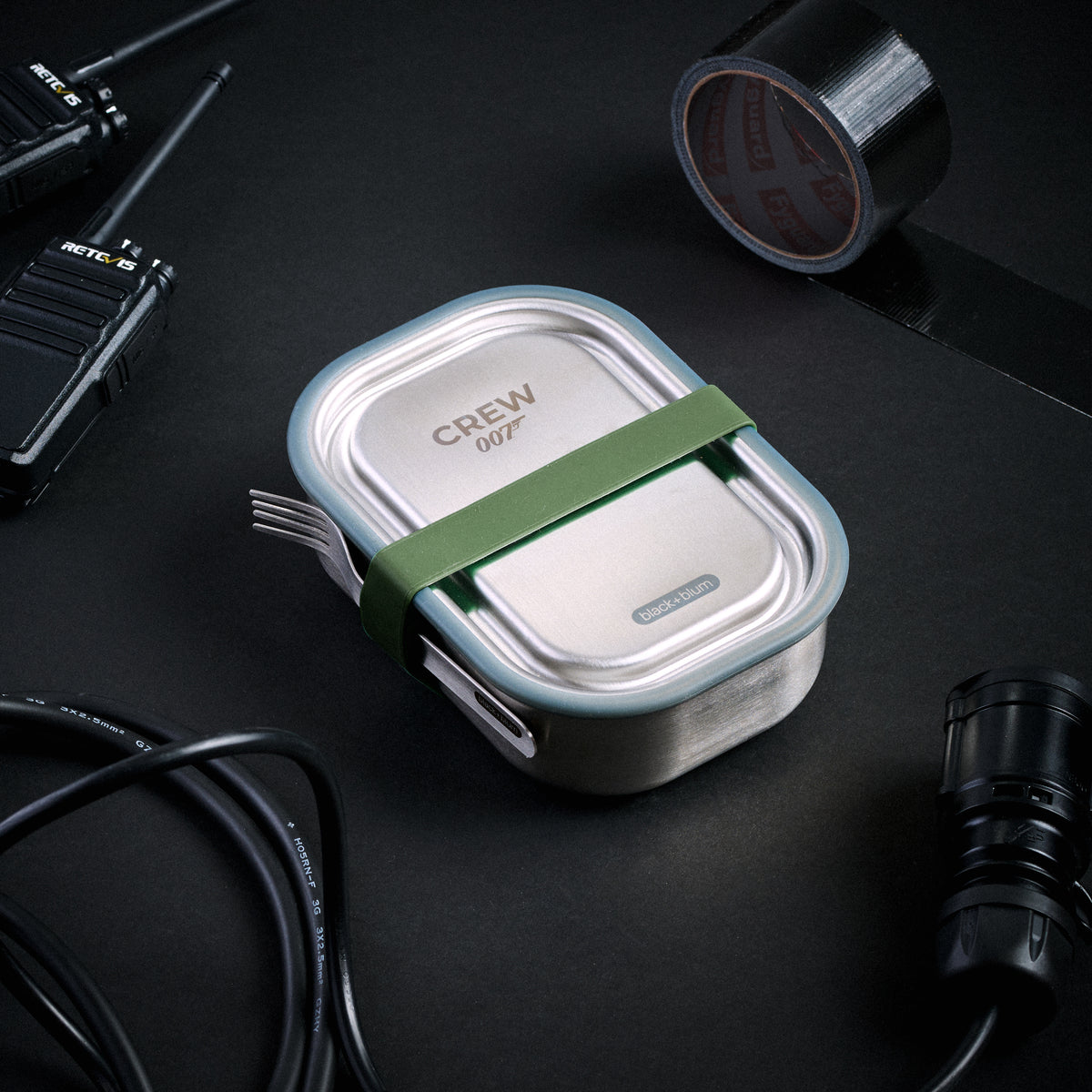 James Bond Stainless Steel Lunch Box & Fork - 007 Crew Edition