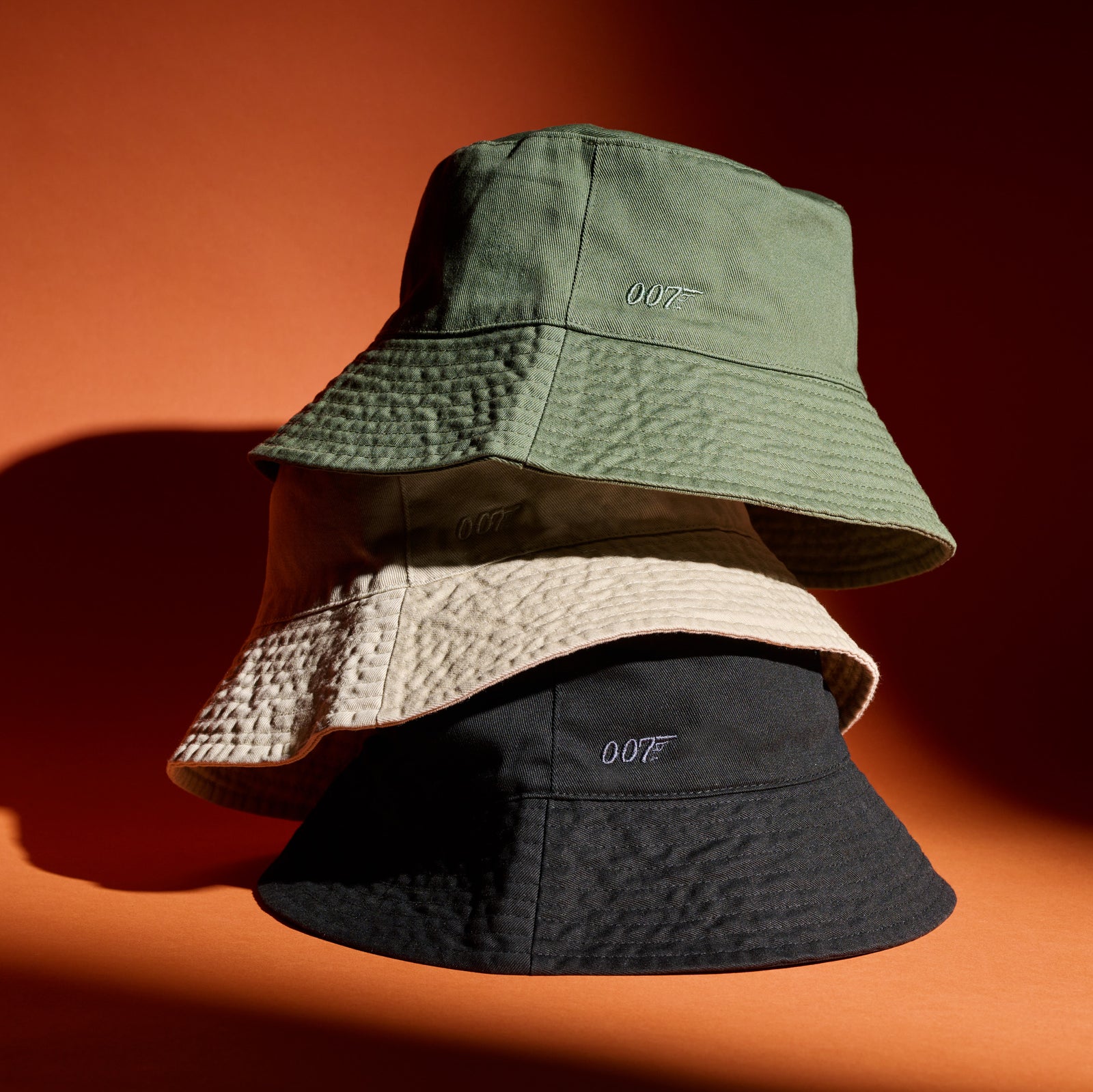 James Bond 007 Embroidered Cotton Twill Bucket Hat - Olive Edition 007Store
