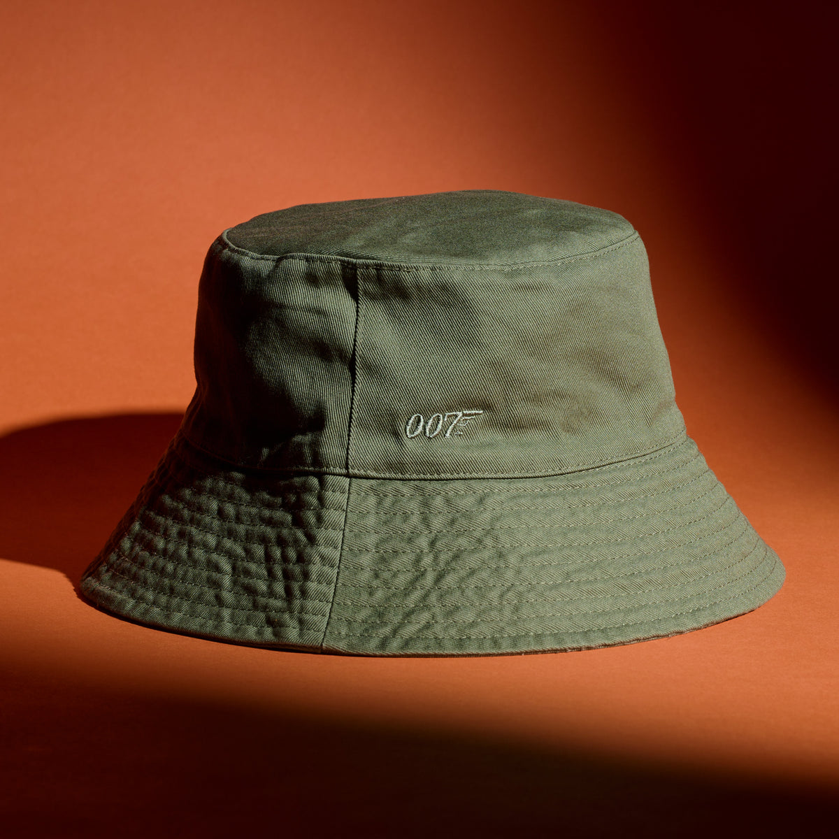 James Bond 007 Embroidered Cotton Twill Bucket Hat - Olive Edition