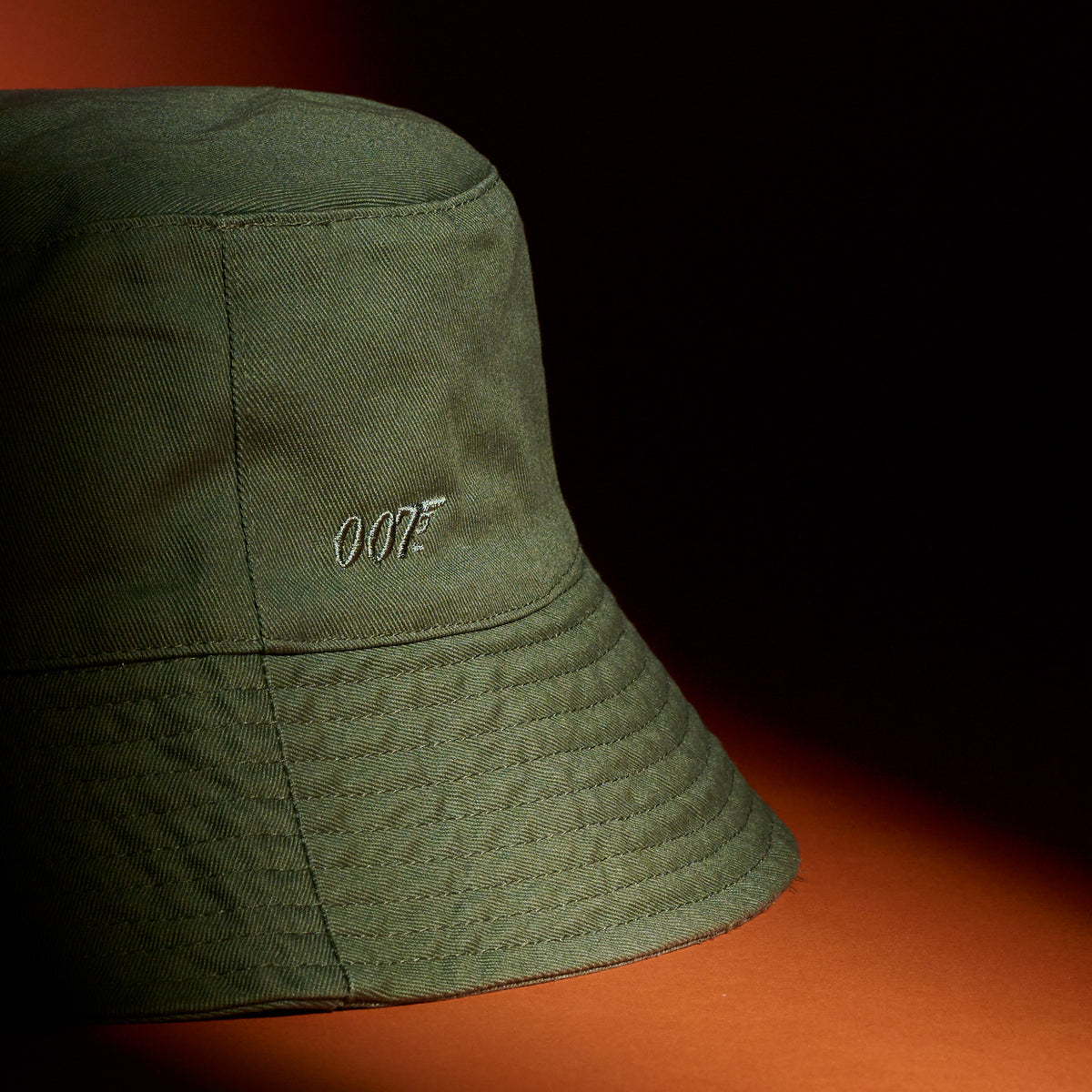 James Bond 007 Embroidered Cotton Twill Bucket Hat - Olive Edition