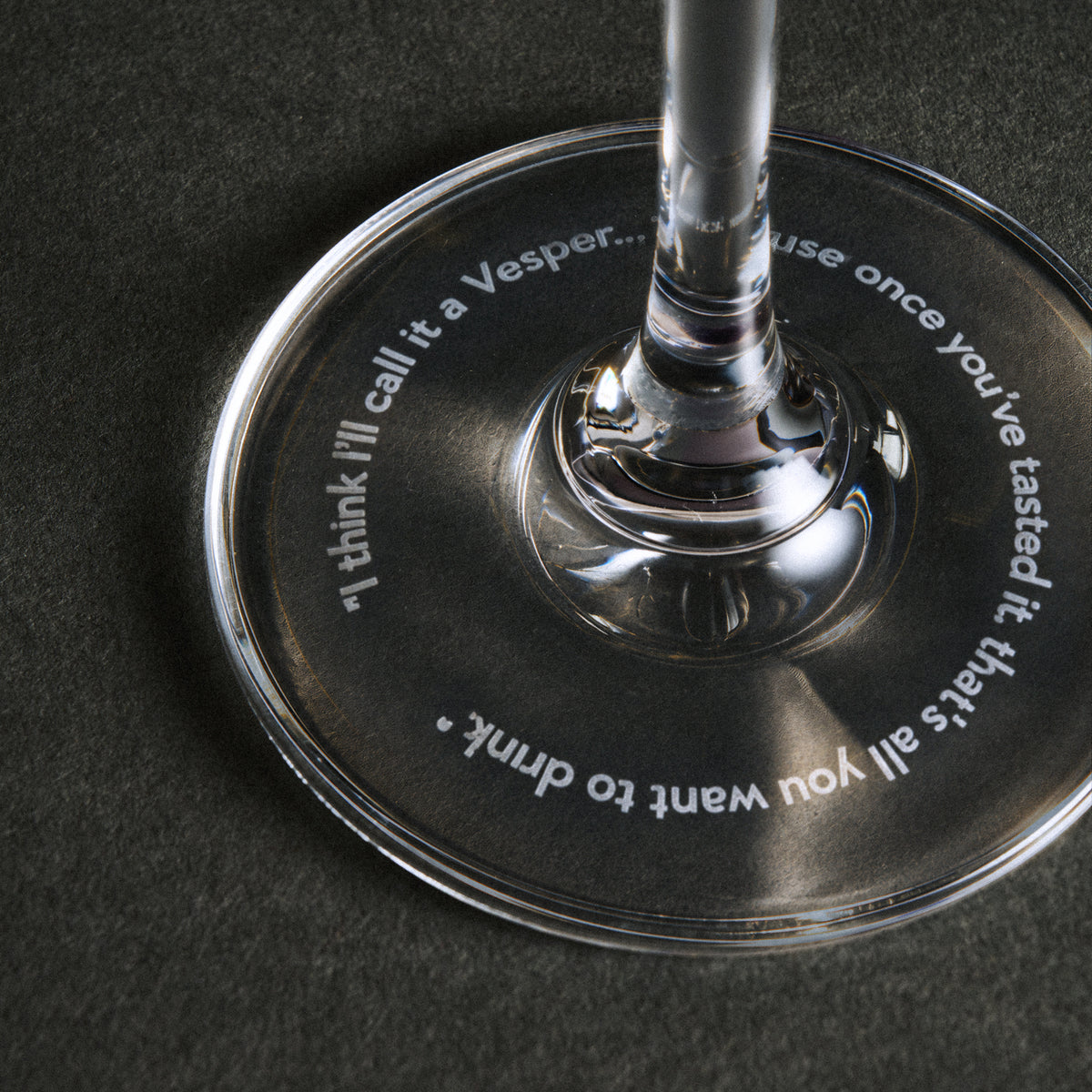 James Bond Engraved Vesper Martini Glass Set - Casino Royale Edition