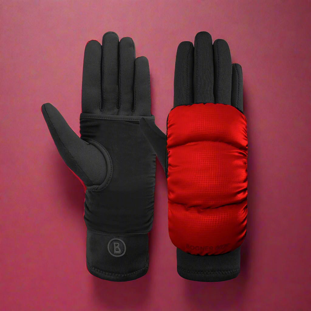 James Bond Quilted 2-In-1 Touch Gloves - Red Edition - By Bogner