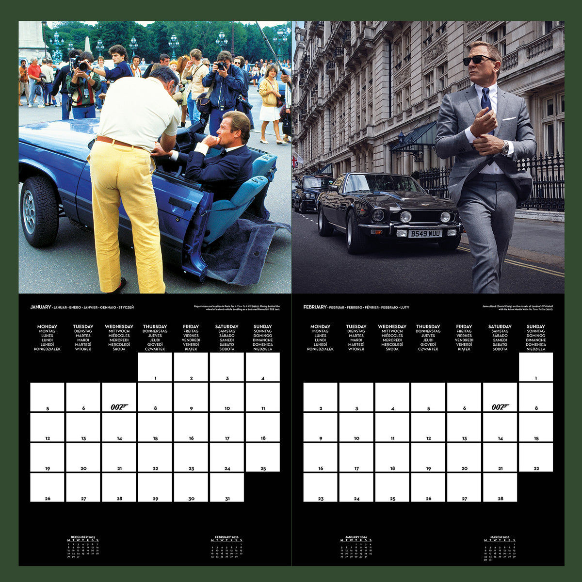 James Bond 2026 Wall Calendar 007Store