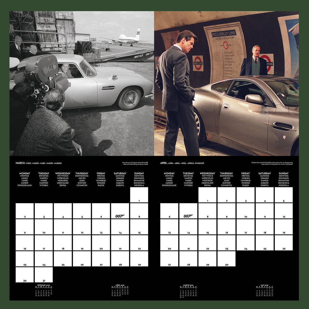 James Bond 2026 Wall Calendar 007Store