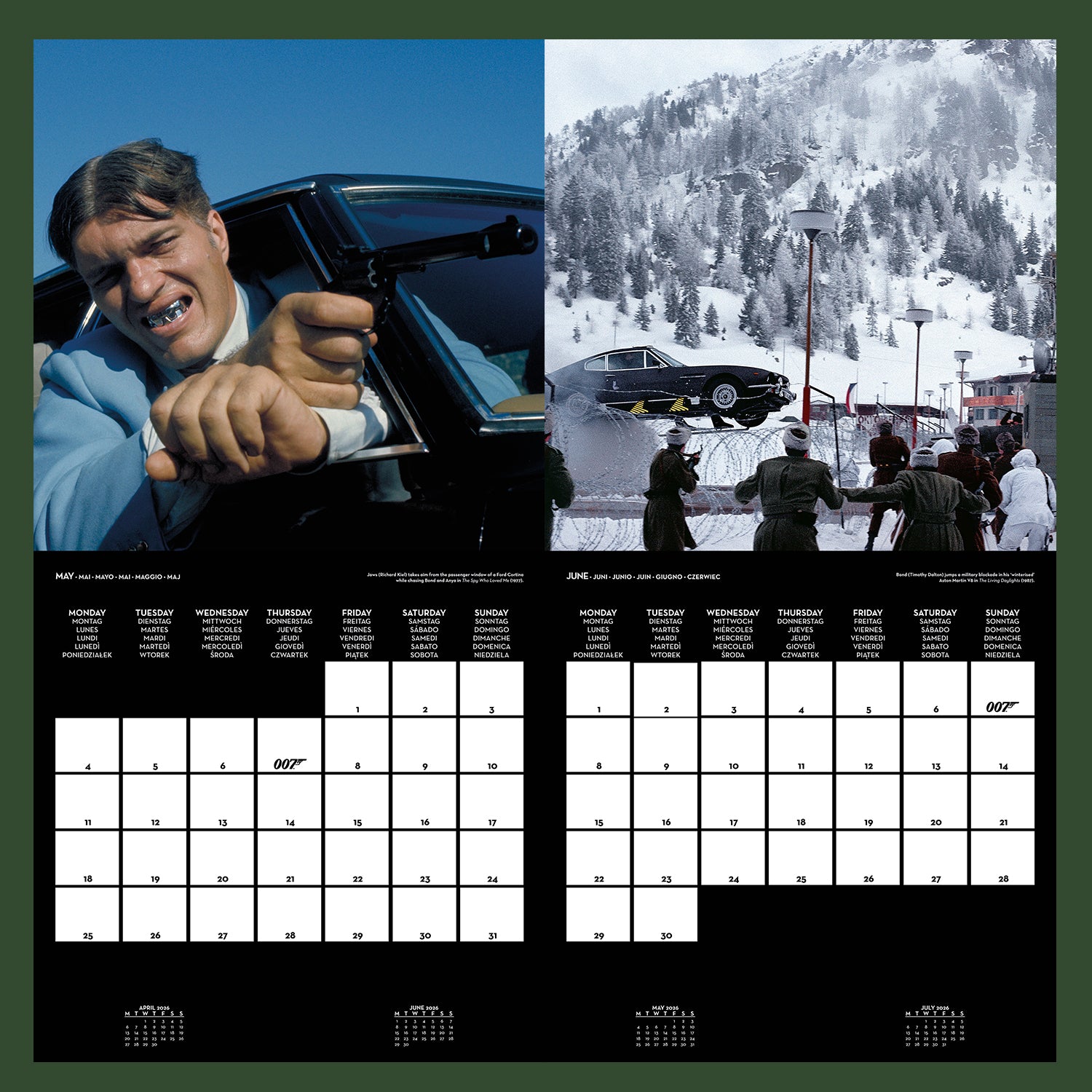 James Bond 2026 Wall Calendar 007Store