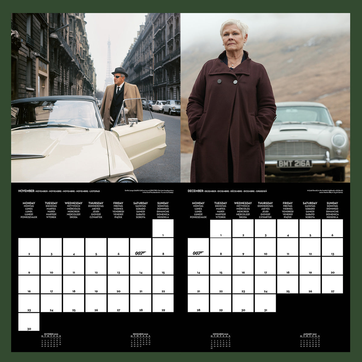 James Bond 2026 Wall Calendar 007Store