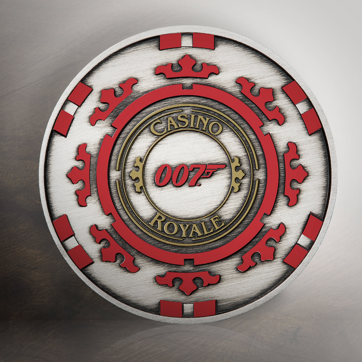 James Bond 1 Unze antike Casino-Chipmünze aus Silber – Casino Royale, limitierte Auflage – von der Perth Mint 