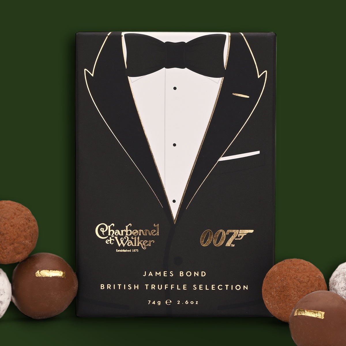 James Bond Black Tie Truffle Box - By Charbonnel et Walker (74g)