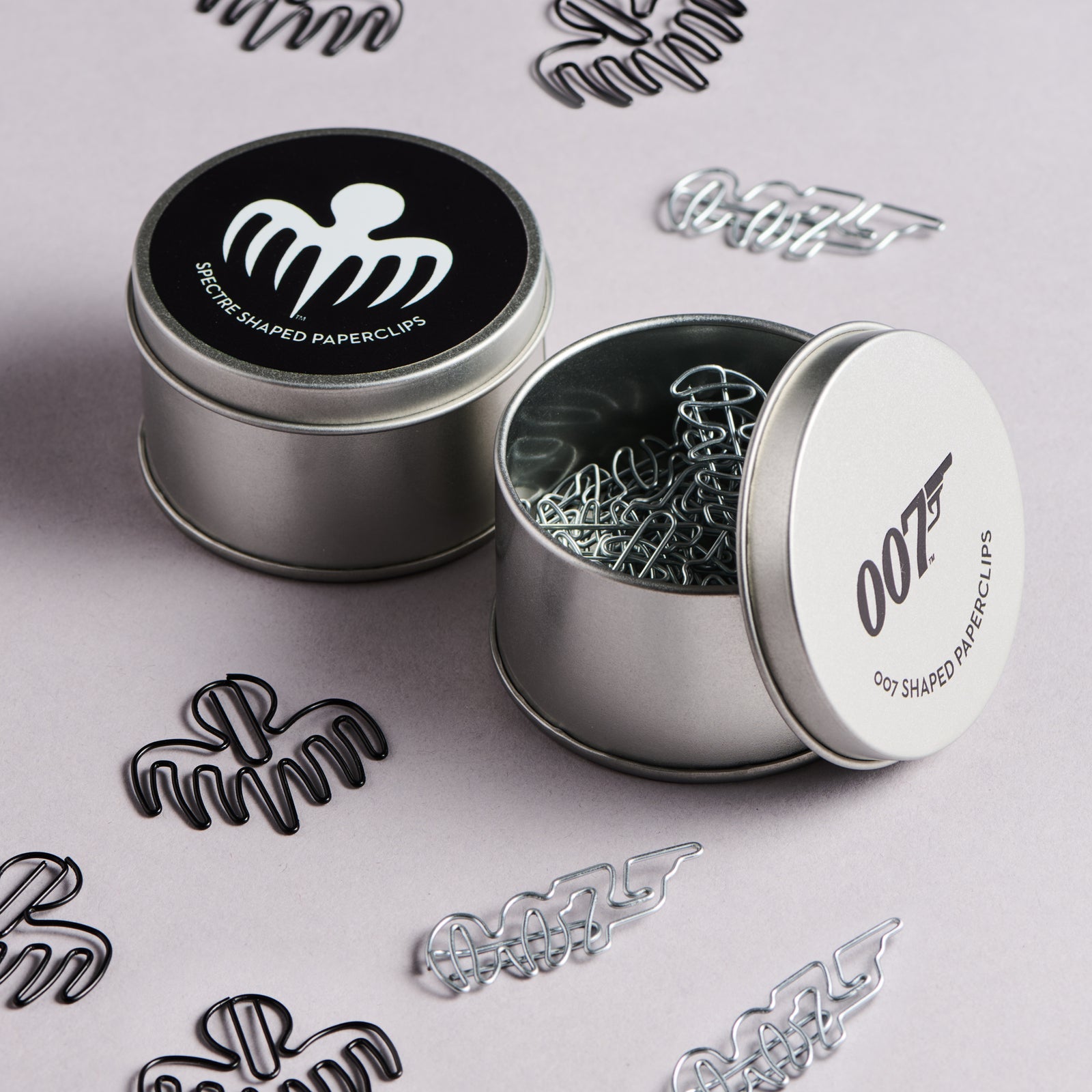 James Bond 007 Shaped Silver Metal Paperclips 007Store