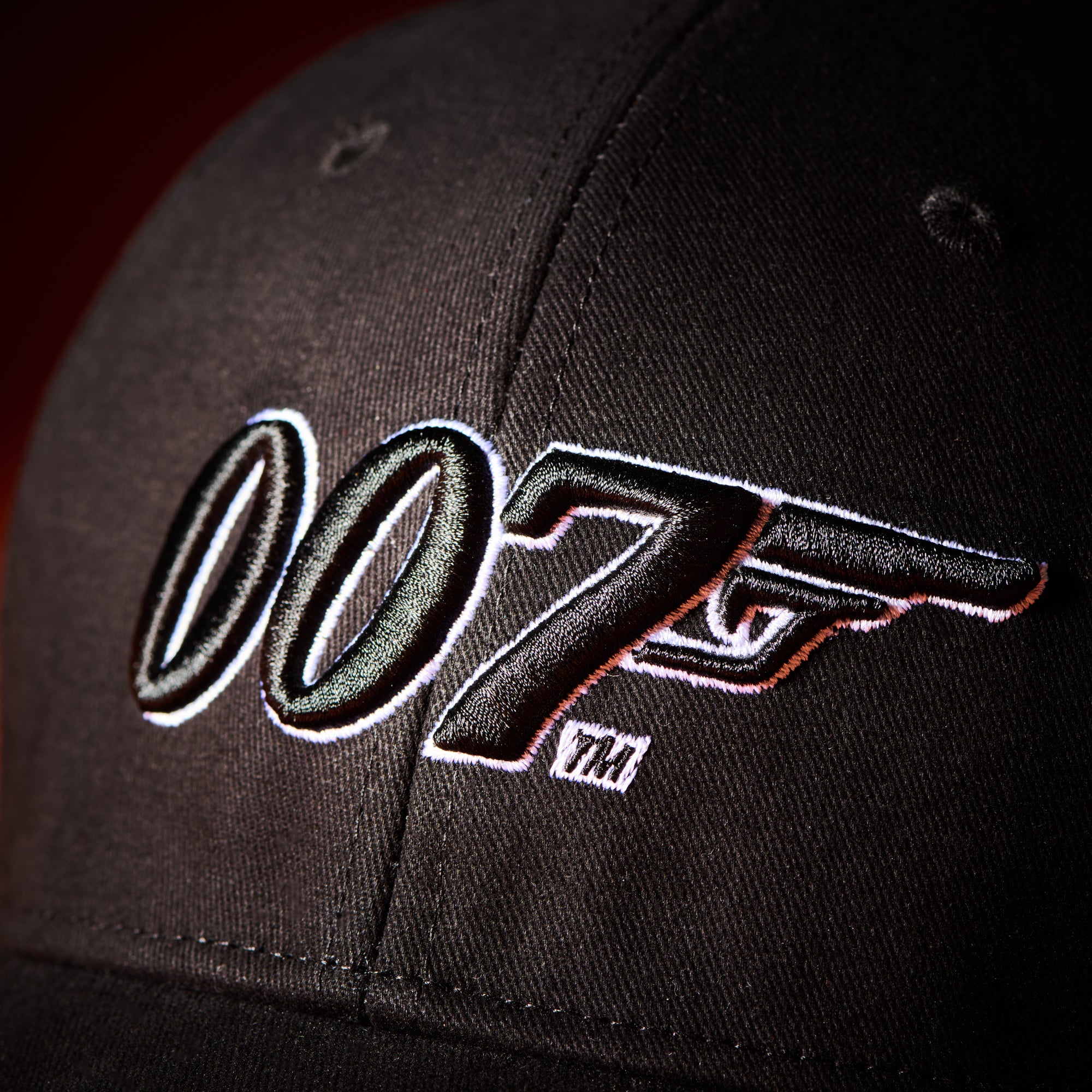 007 Baseball James Bond Two-Tone 007 Embroidered Baseball Cap - Black | 007Store