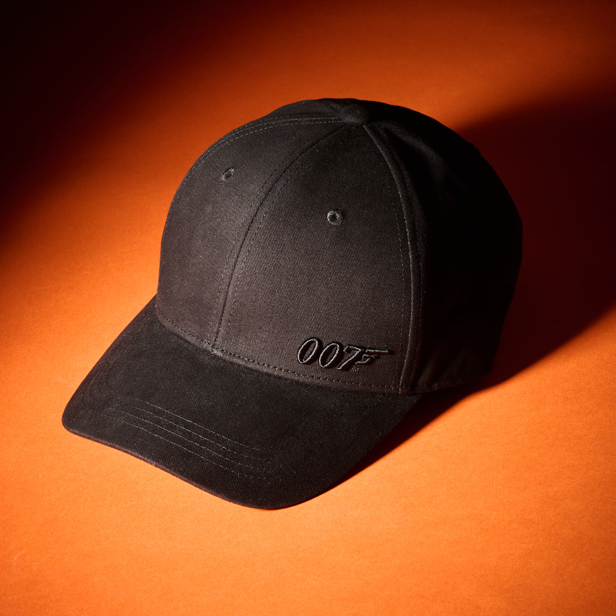 007 Baseball James Bond 3D 007 Embroidered Baseball Cap - Black on Black | 007Store