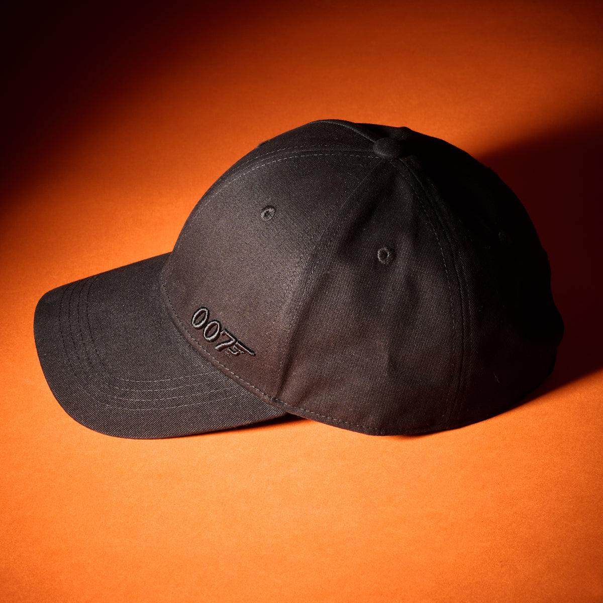 James Bond 3D 007 Embroidered Baseball Cap - Black On Black 007Store