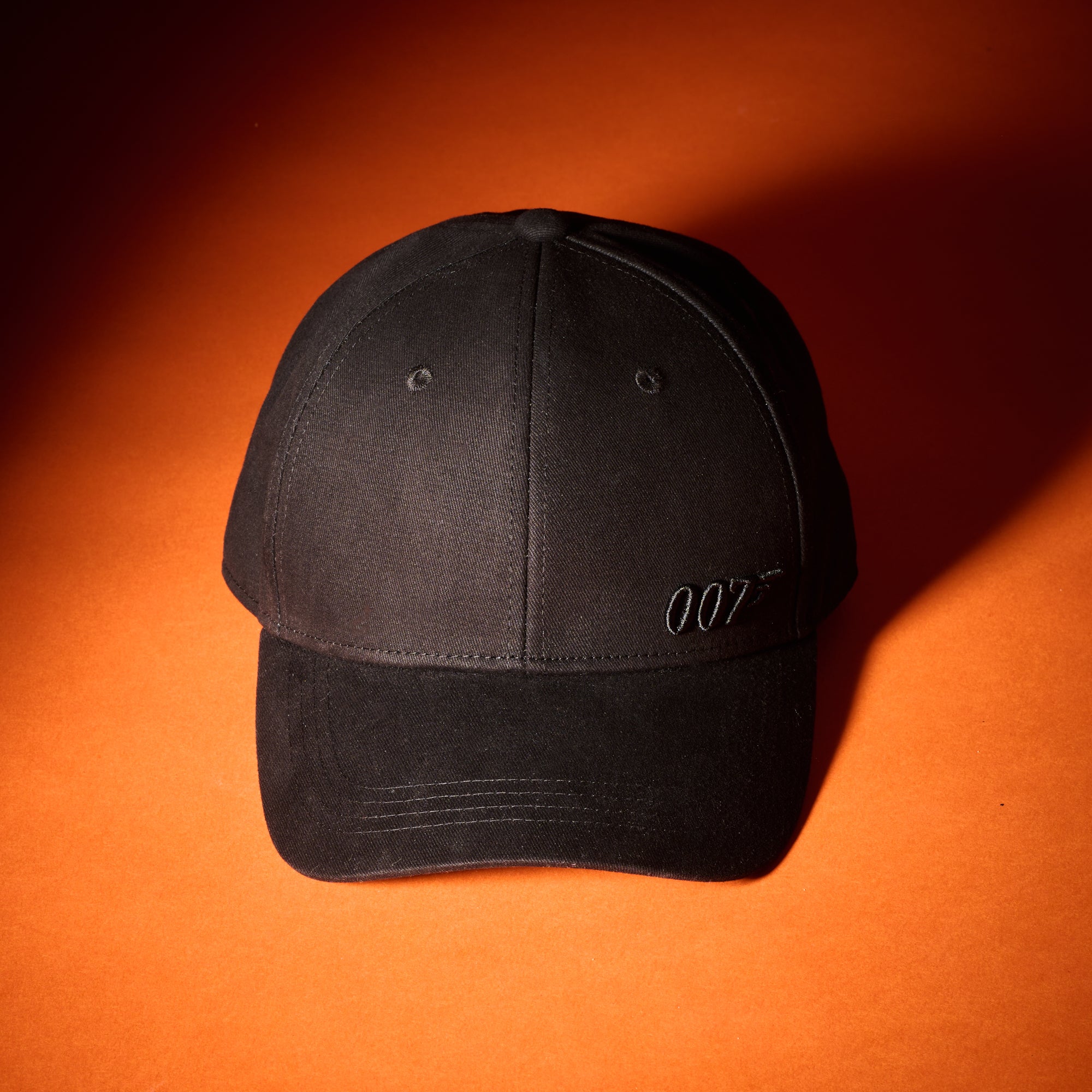James Bond 3D 007 Embroidered Baseball Cap - Black On Black 007Store