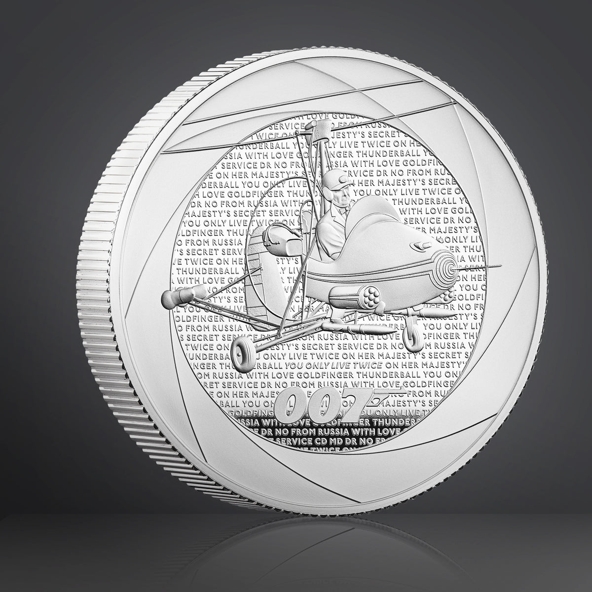 James Bond 5oz Silbermünze in Proof-Form – nummerierte Ausgabe aus den 1960er Jahren – von The Royal Mint 
