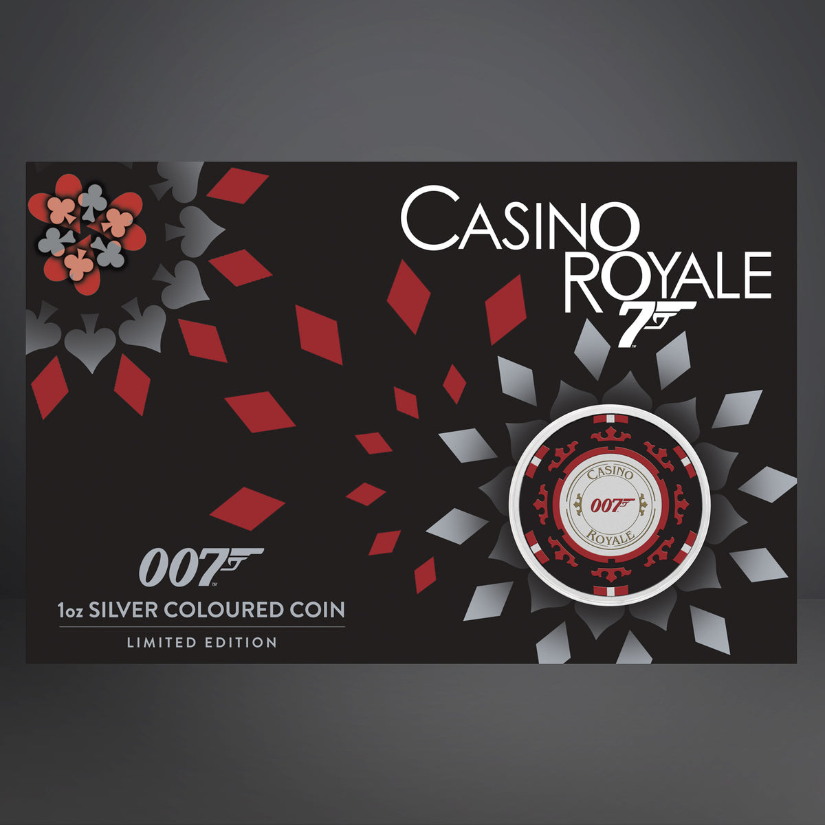 James Bond 1oz Silver Casino Chip Coloured Coin - Casino Royale Limited Edition - By The Perth Mint