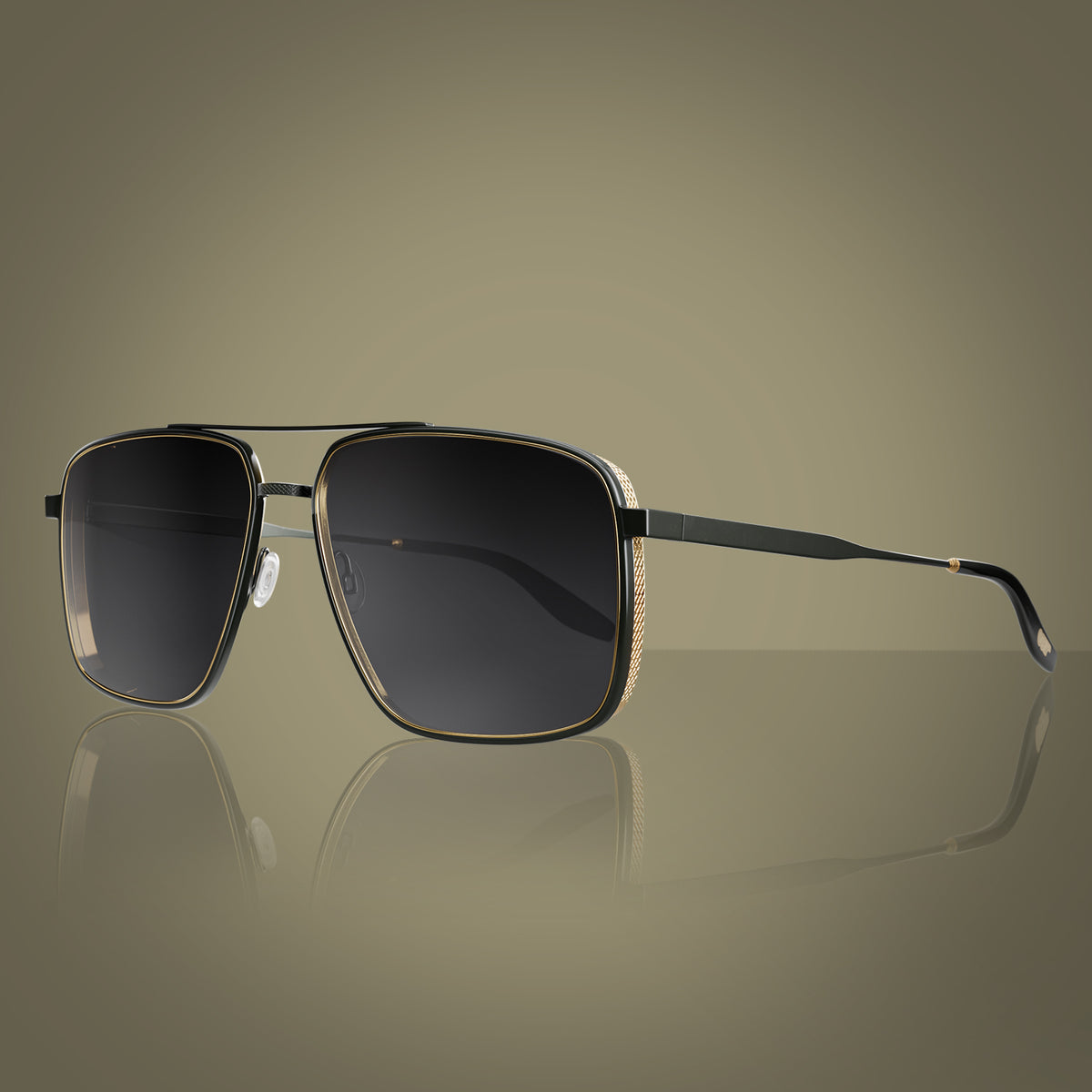 James Bond Scaramanga Sunglasses - Black Satin / Gold Edition - By Barton Perreira (Pre-order) 007Store