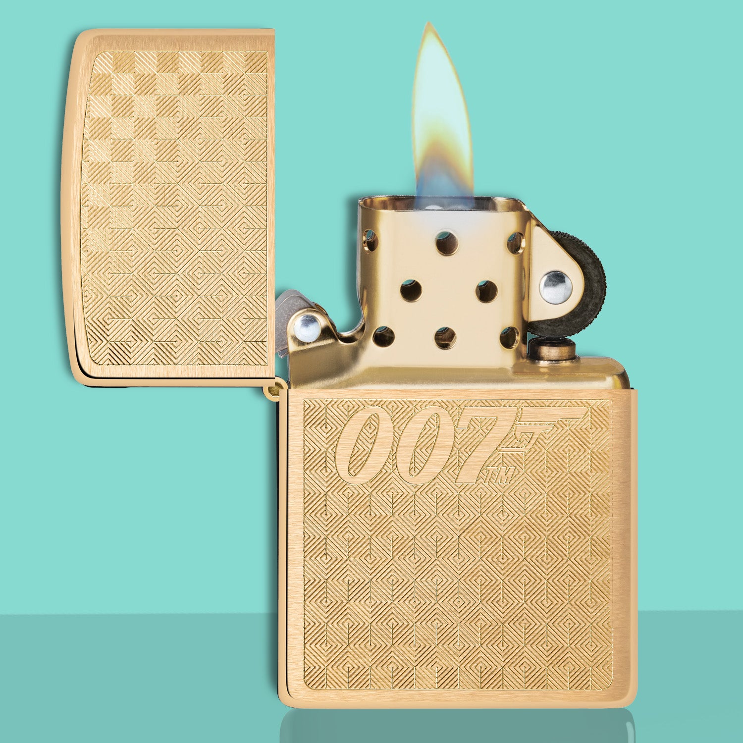 James Bond Zippo Lighter - Brass Checkerboard Edition 007Store