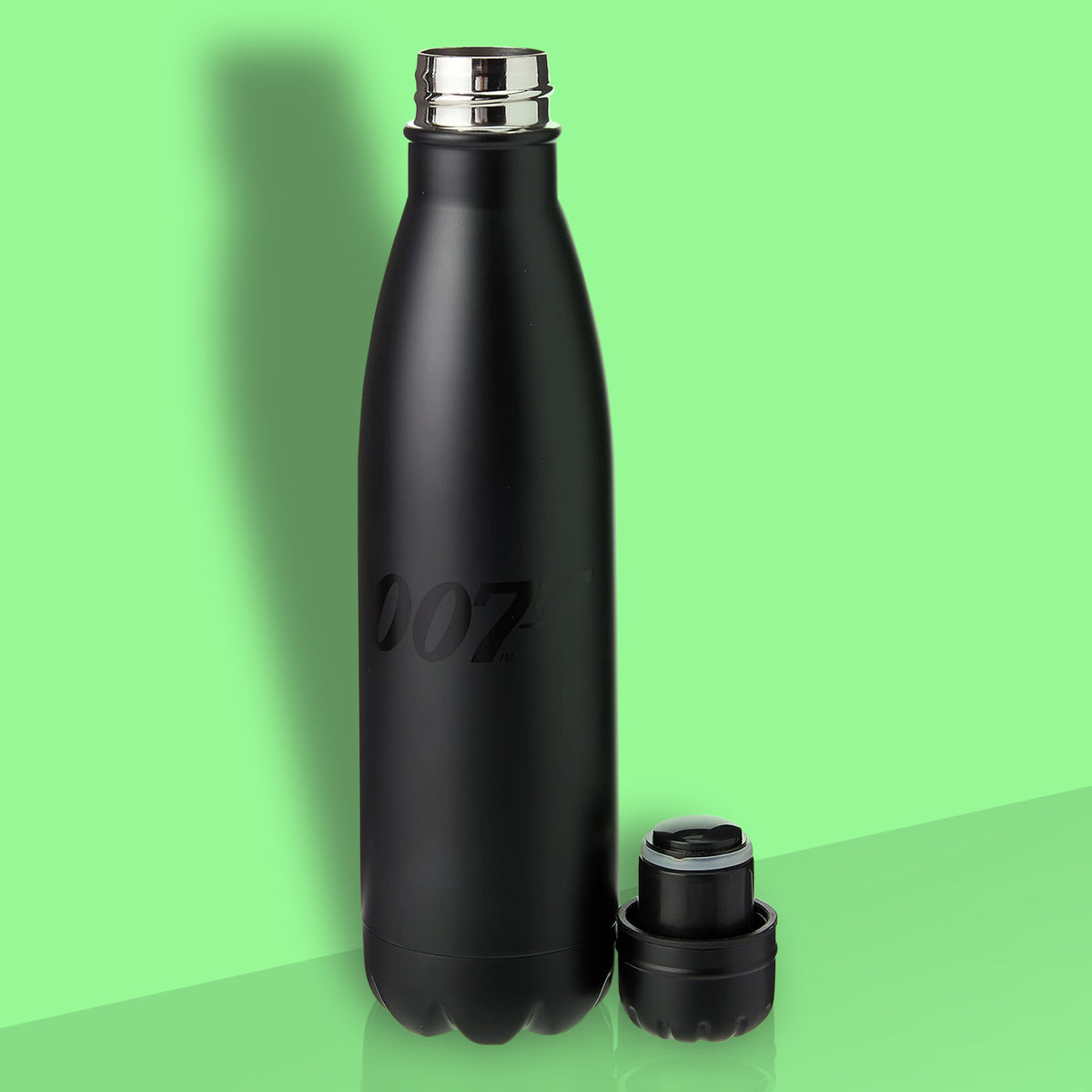 Schwarze James Bond 007-Wärm- und Kaltwasserflasche (500 ml)