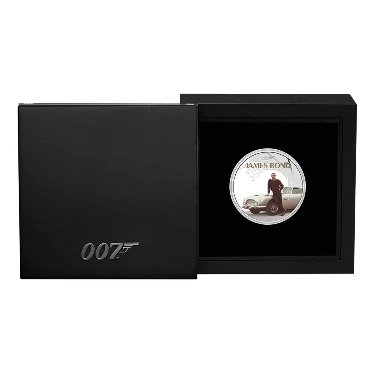 James Bond 1 oz Silbermünze in Proof-Farbe – Nummerierte Ausgabe zum 50. Jubiläum von „Der Mann mit dem goldenen Colt“ – von der Perth Mint