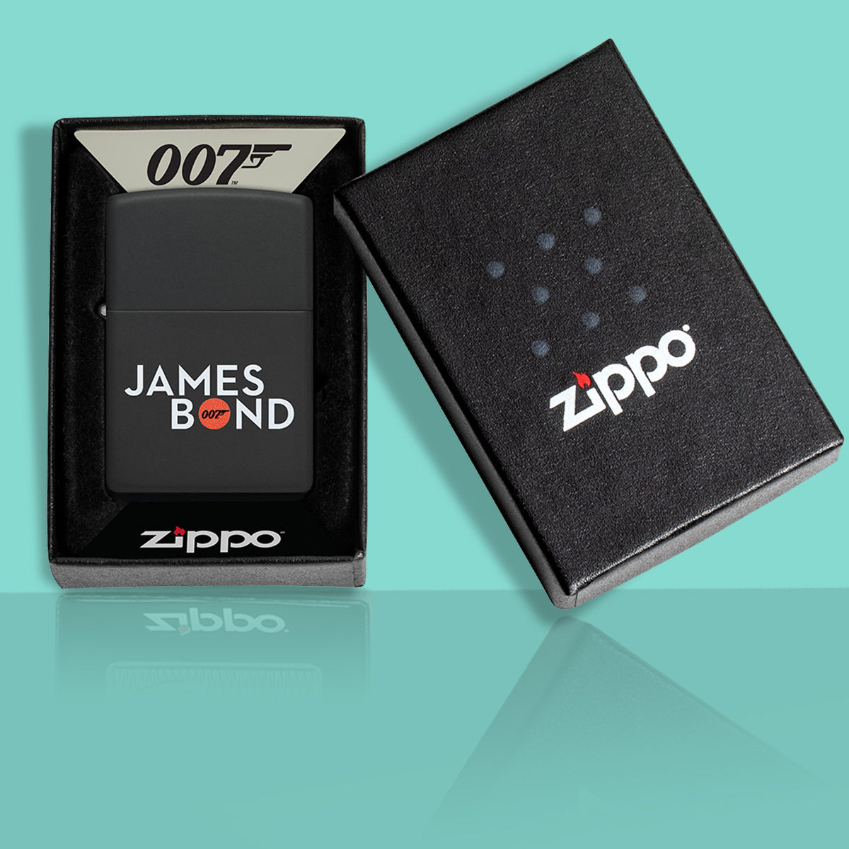 James Bond Zippo Feuerzeug - Black &amp;amp; Orange Edition