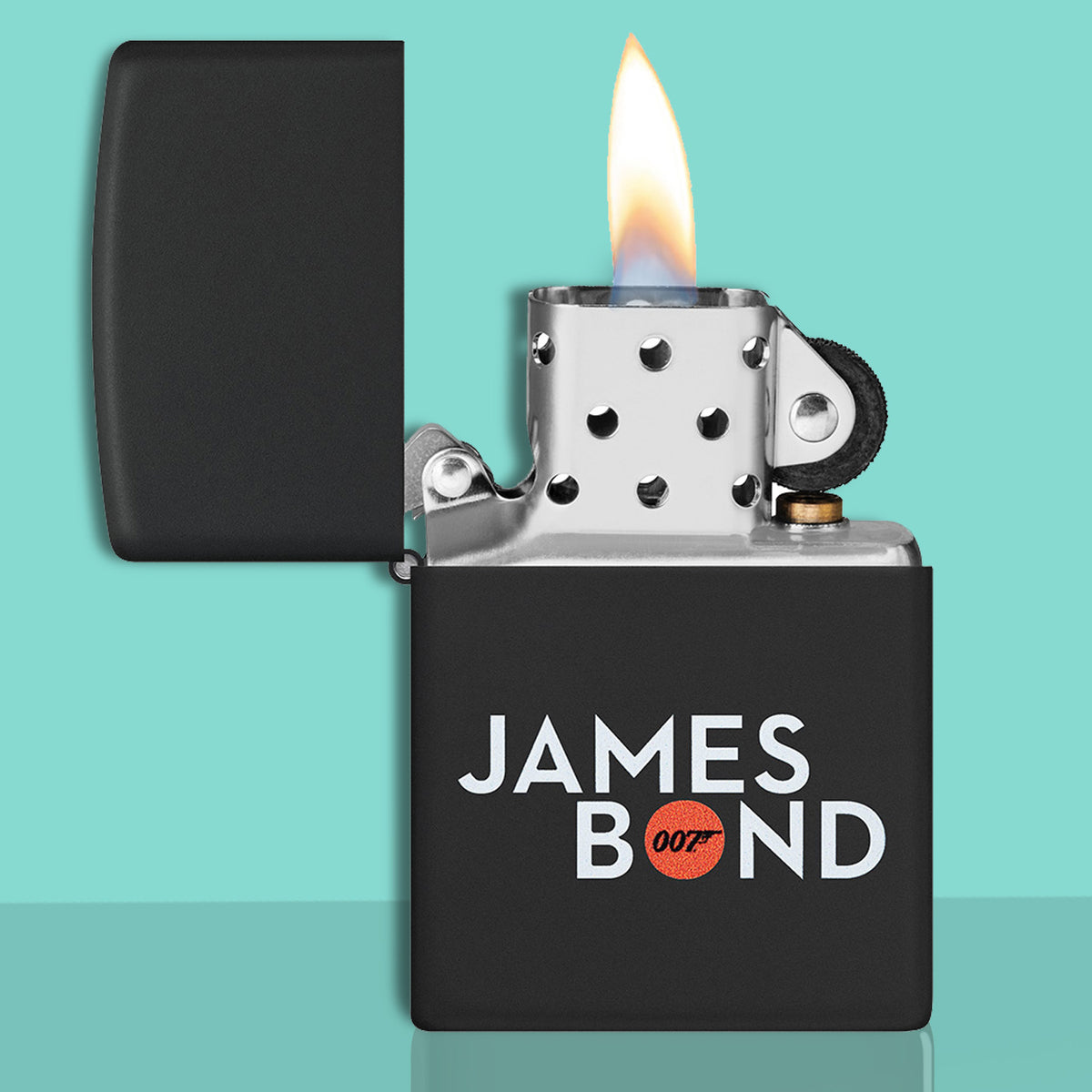 James Bond Zippo Feuerzeug - Black &amp;amp; Orange Edition