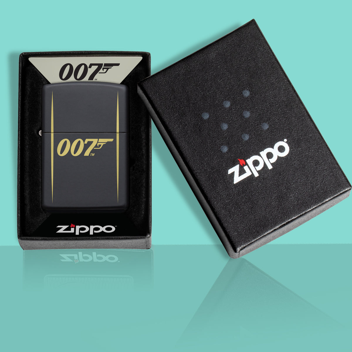 James Bond Zippo Feuerzeug - Black &amp;amp; Gold Edition