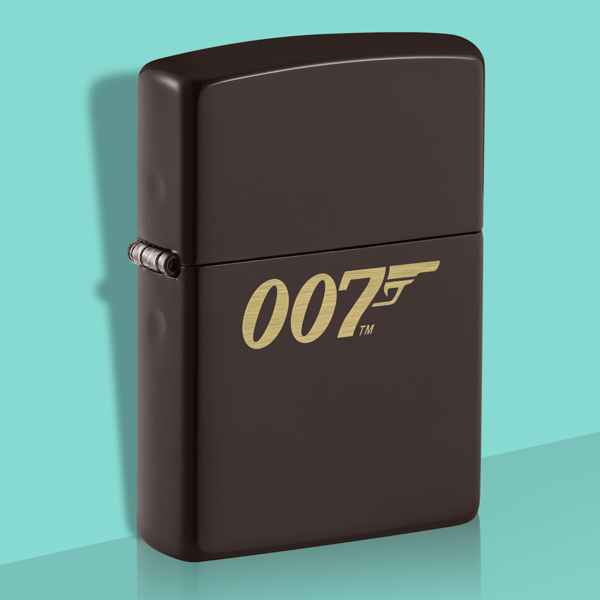 James Bond Mahogany Brown With Gold Logo Lighter - By Zippo