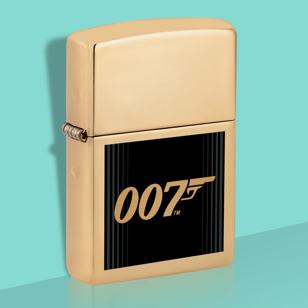 James Bond Zippo Lighter Gold & Black Square Edition | 007Store