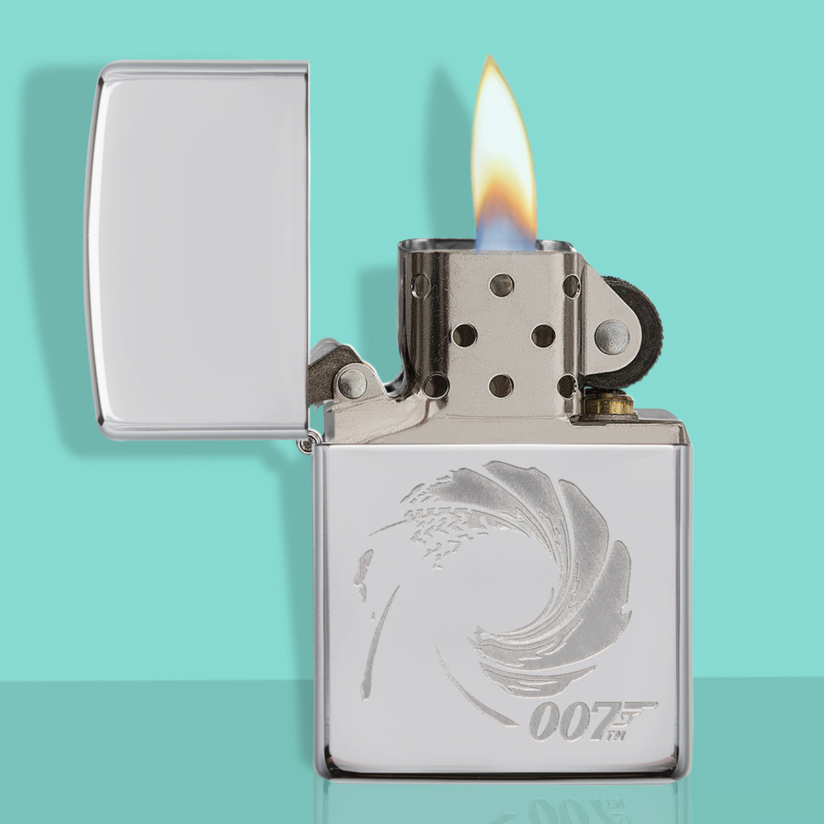 James Bond Zippo Feuerzeug - Chrome Gun Barrel Edition