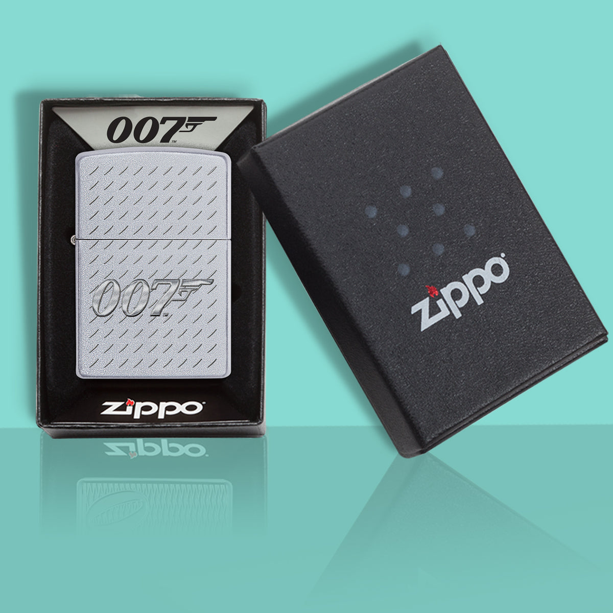 James Bond Zippo-Feuerzeug - Strukturiertes Chrom Edition