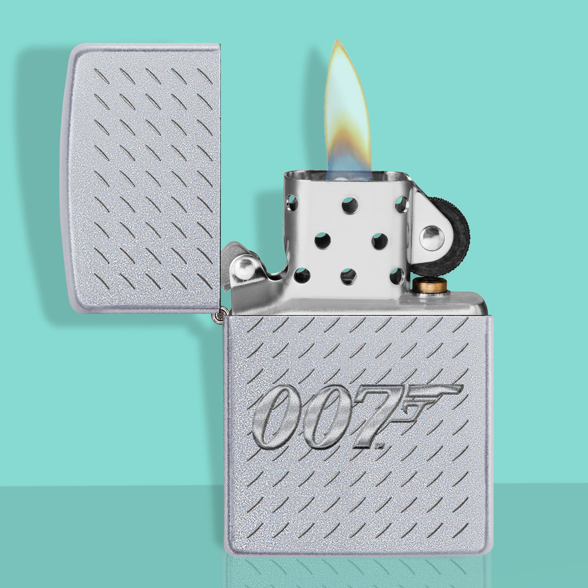 James Bond Zippo Lighter - Textured Chrome Edition