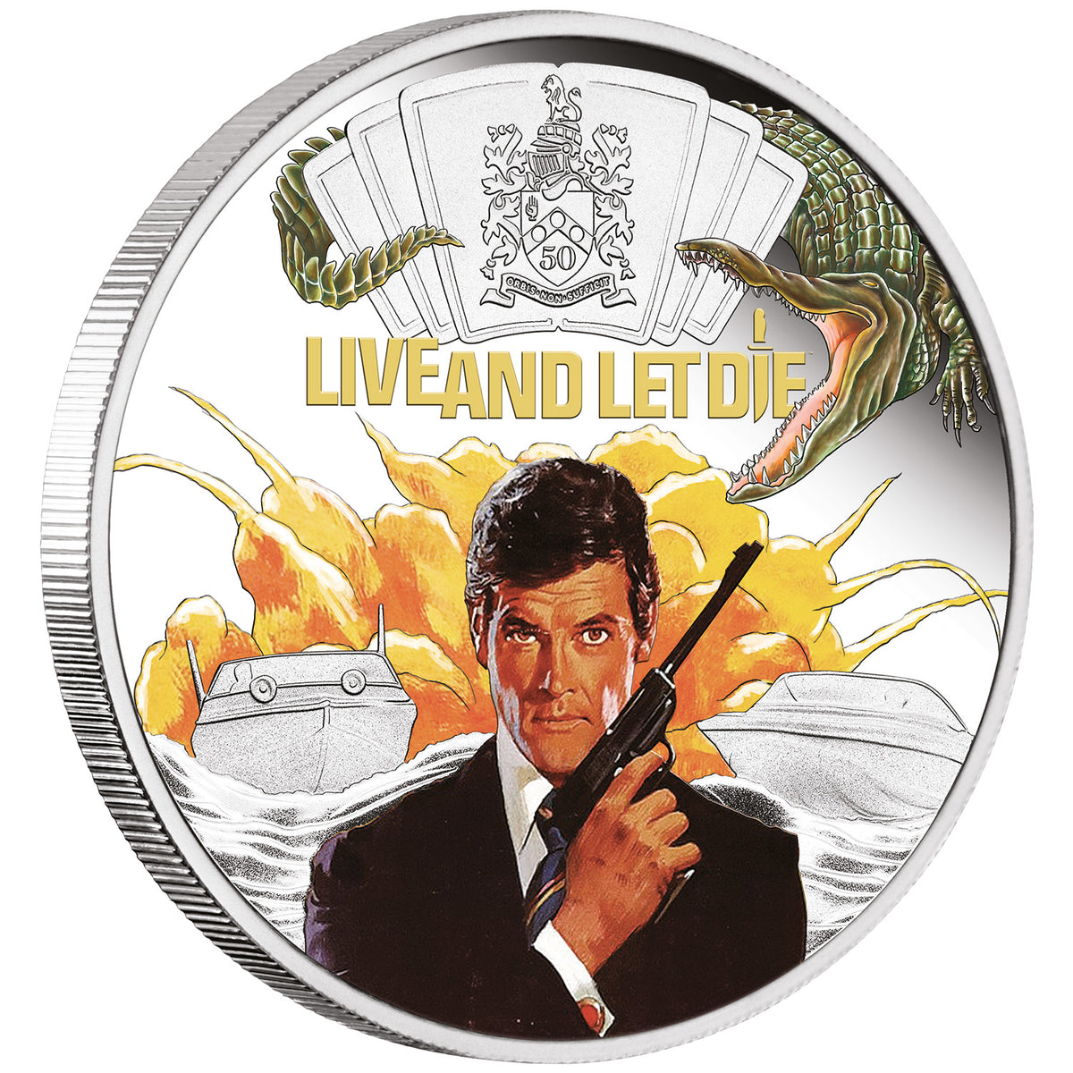 James Bond Live And Let Die 1oz Silver Proof Coin with Colour - Limited Edition - By The Perth Mint
