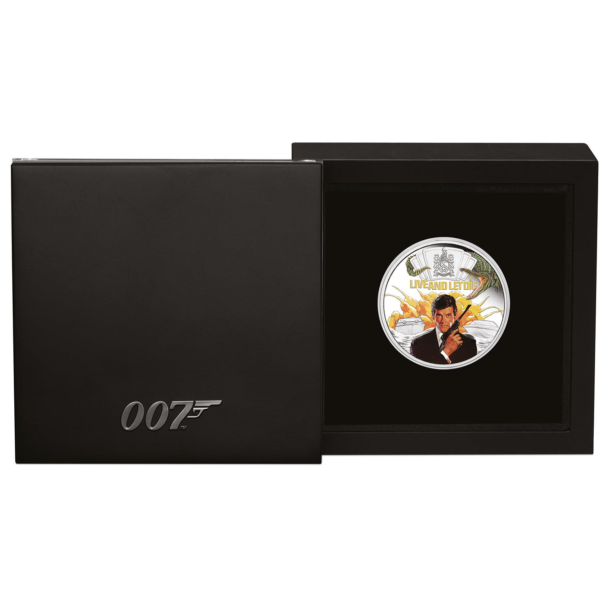 James Bond 1 oz Silbermünze in Proof-Farbe – Nummerierte Ausgabe zum 50. Jubiläum von „Live And Let Die“ – von der Perth Mint