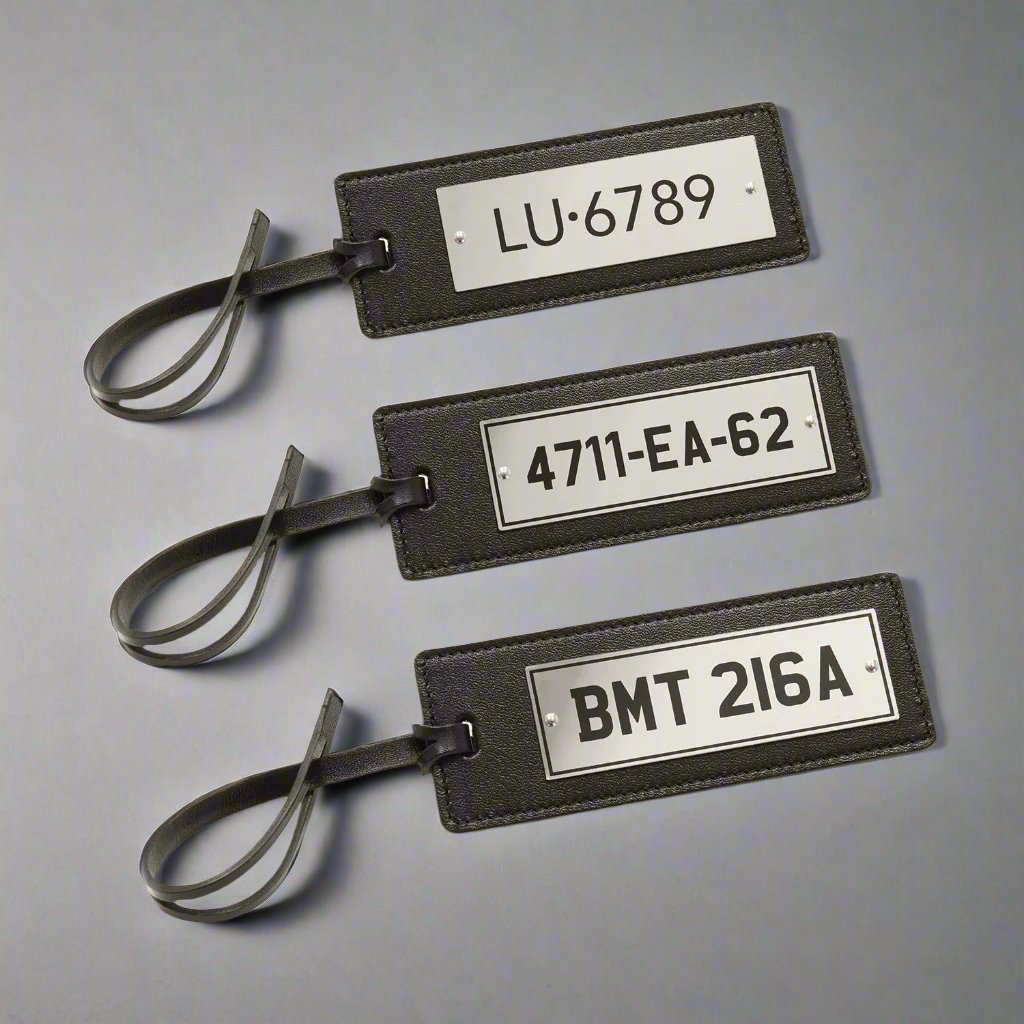 James Bond Number Plate Bag Charm Set - Goldfinger Edition - By Globe-Trotter 007Store